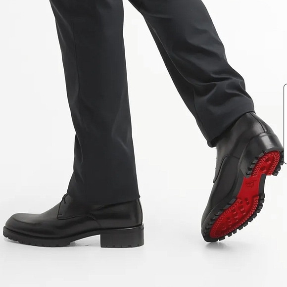 NWT$1,245 Louboutin Trapman Lace-up Black Leather Combat Boot Sz 42.5 (US 9.5) - Picture 4 of 17